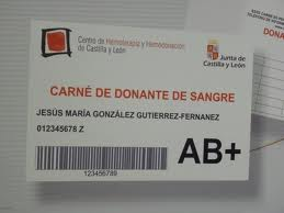 Carnet de Donante de sangre