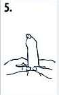 Dibujo de un pene erecto con un preservativo puesto